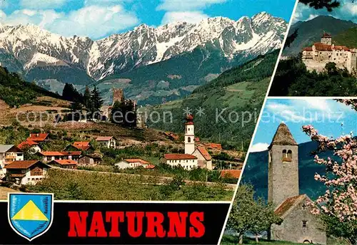 Naturns Merano Panorama mit Ifinger Schloss Dornsberg St Prokulus Kat. Naturno