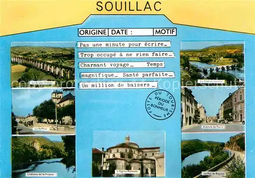 Souillac Grand Viaduc Pont de Lanzac Le Beffroi Avenue de Paris Chateau de la Freyne Eglise Romane Le Pas de Raysse Kat. Souillac