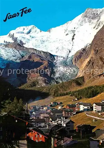 Saas Fee mit Alphubel Feegletscher und Taeschhorn Kat. Saas Fee