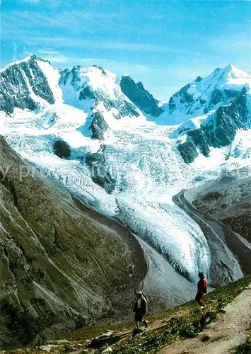 Tschierva Gletscher Piz Bernina mit Biancograt Piz Scerscen Piz Roseg Kat. Tschierva