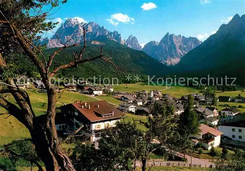 Moos Sexten Sesto Suedtirol Bad mit Rotwand und Zwoelferkofel Kat. Bozen