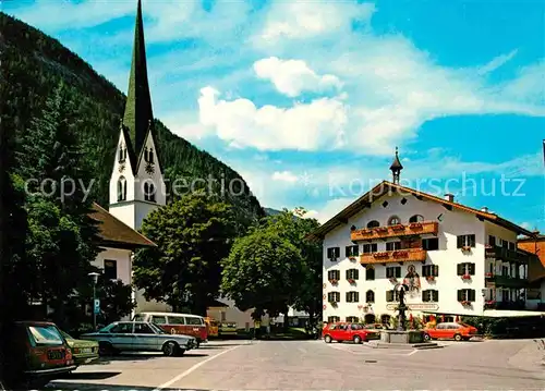 Mayrhofen Zillertal Dorfplatz Kirche Alpenhotel Kramerwirt Kat. Mayrhofen