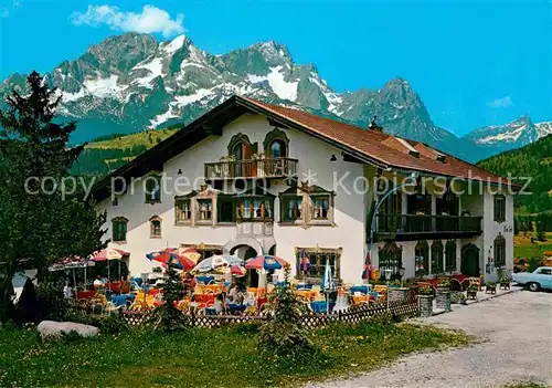 Mittenwald Bayern Hotel Toni Hof Terrasse  Kat. Mittenwald