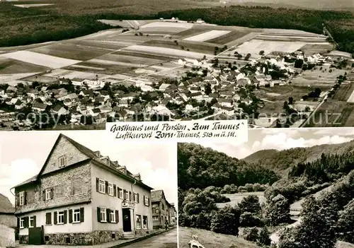 Zorn Heidenrod Fliegeraufnahme Gasthaus Pension zum Taunus Kat. Heidenrod