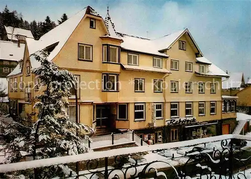 Schonach Schwarzwald Hotel Pension Rebstock Winter Kat. Schonach im Schwarzwald