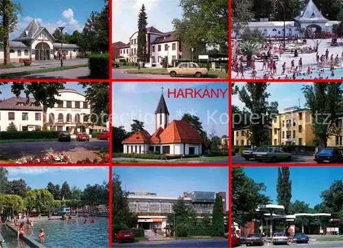 Harkany Kirche Schwimmbad Stadtansichten Kat. Ungarn