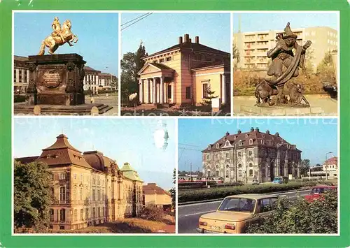 Dresden Goldener Reiter Torhaus Bronzeplastik Hofnarr Froehlich Jap Palais Blockhaus Haus der Gesellschaft DSF Kat. Dresden Elbe