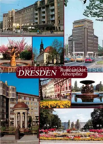 Dresden Cafe Kaestner Hochhaus Verkehrsbetriebe Brunnen Volkskunstmuseum Dreikoenigskirche Artesischer Brunnen Hauptstr Brunnen Stille Wasser Albertplatz Kat. Dresden Elbe