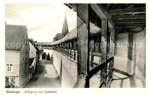 Noerdlingen Wehrgang Spitzturm Kat. Noerdlingen