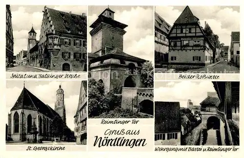 Noerdlingen Spital Baldinger Strasse Sankt Georgskirche Rosswette Reimlinger Tor Kat. Noerdlingen