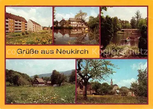 Neukirch Bischofswerda Neubauten Parkstrasse Teilansichten Gondelteich mit Valtentalbaude Valtenberg Kat. Bischofswerda