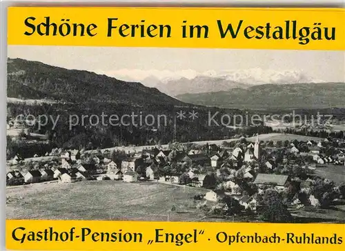 Opfenbach Gasthaus Pension Engel Panorama Doppelkarte Kat. Opfenbach