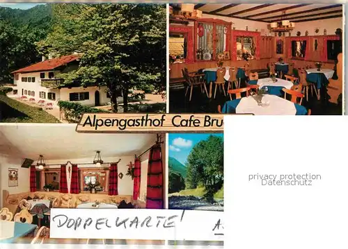Aschau Chiemgau Alpengasthof Cafe Brucker Gastraum Teilansicht Doppelkarte Kat. Aschau i.Chiemgau