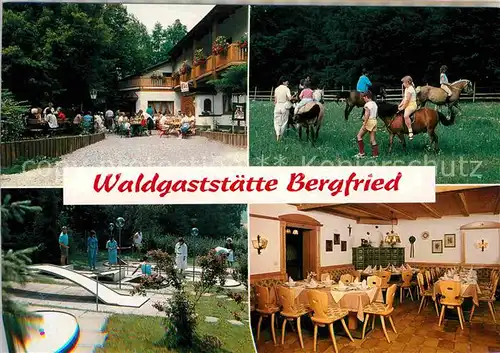 Wertingen Waldgaststaette Bergfried Minigolf Gastraum Ponyreiten Doppelkarte Kat. Wertingen