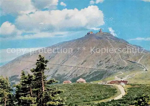 Schneekoppe Snezka Gipfelblick Kat. Riesengebirge Krkonose