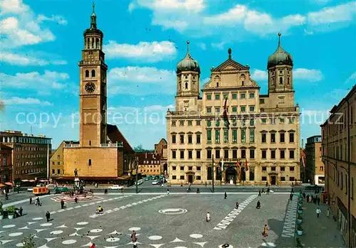Augsburg Rathaus mit Perlachturm Kat. Augsburg