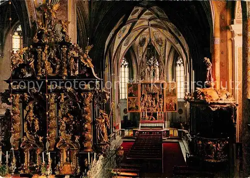 St Wolfgang Wolfgangsee Kirchenschiff mit Pacher Altar und Schwanthaler Altar Kat. St. Wolfgang im Salzkammergut