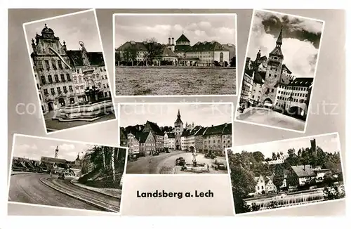 Landsberg Lech Brunnen Denkmal Stadttor Stadtansichten Kat. Landsberg am Lech