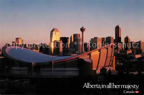 Alberta  Evening skyline of Canadas Stampede City Kat. Kanada