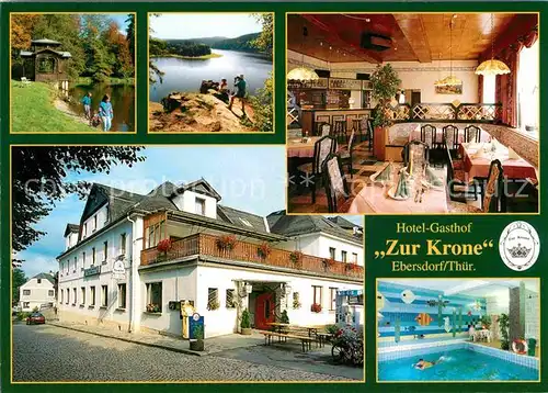 Ebersdorf Thueringen Hotel Gasthof Zur Krone Gastraum Hallenbad Kat. Saalburg Ebersdorf