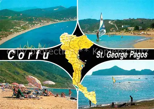 Corfu Korfu Panorama of St George Pagos Kat. Griechenland