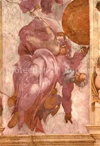 Vatican Sixtinische Kapelle Erschaffung der Sonne und des Mondes von Michelangelo Kat. Vatican