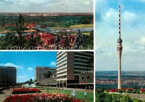 Dresden Blaues Wunder Prager Strasse Fernsehturm Kat. Dresden Elbe