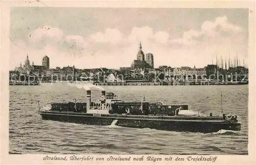 Stralsund Mecklenburg Vorpommern ueberfahrt Stralsund Ruegen Trajektschiff Kat. Stralsund