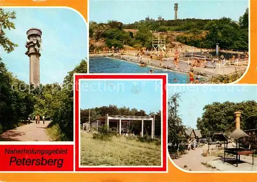 Petersberg Halle Fernsehturm Bergbad Pavillon HO Gaststaette Waldschenke  Kat. Petersberg Halle