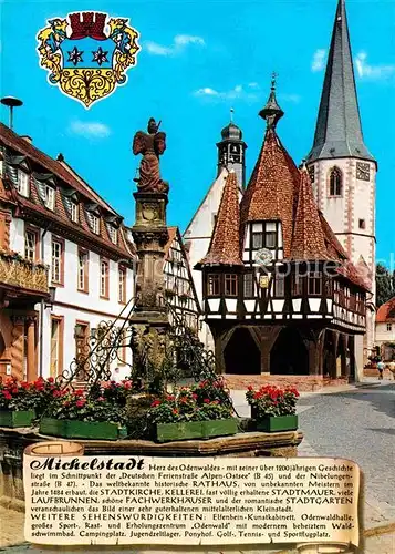 Michelstadt Rathaus Stadtkirche Brunnendenkmal Kat. Michelstadt