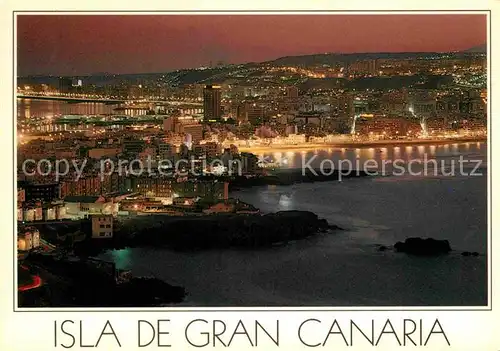 Las Palmas Gran Canaria bei Nacht Kat. Las Palmas Gran Canaria