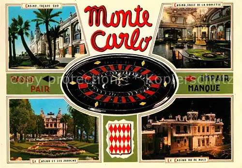 Monte Carlo Casino Salle de la Roulette Jardin Vue de nuit Kat. Monte Carlo