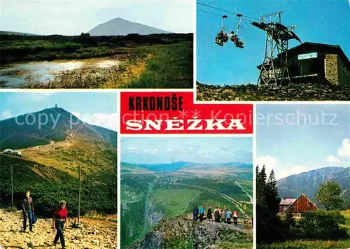 Snezka Schneekoppe Upska raselina Stanice lanovky Cesta k Lucni Lucni boude Obriho dolu