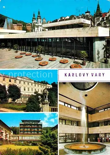 Karlovy Vary Vridelni kolonada Gagarina Sanatorium Richmond Sanatorium Svycarsky dvur Vyver Vridla Kat. Karlovy Vary Karlsbad