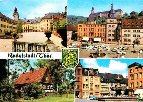 Rudolstadt Schloss Heidecksburg Marktplatz Volkskundemuseum Thueringer Bauerhaeuser Marktbrunnen Kat. Rudolstadt