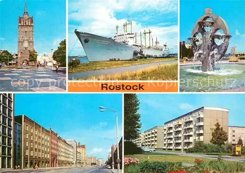 Rostock Mecklenburg Vorpommern Kroepeliner Tor Traditionsschiff Suedstadt Wasserspiel Pawlowstr Lange Str Kat. Rostock