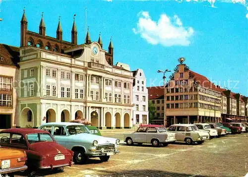 Rostock Mecklenburg Vorpommern Rathaus und Haus Sonne Kat. Rostock