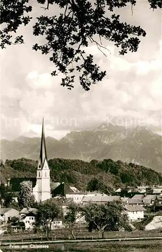 Prien Chiemsee Kirche Panorama Kat. Prien a.Chiemsee