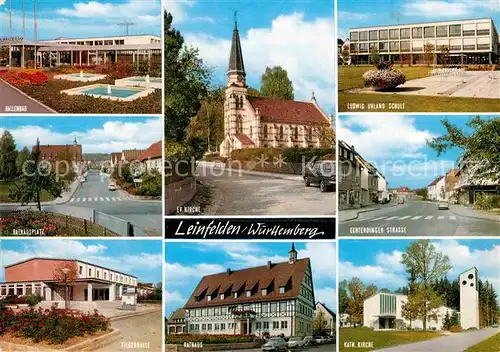 Leinfelden Hallenbad Kirche Ludwig Uhland Halle Rathaus Filderhalle Kat. Leinfelden Echterdingen