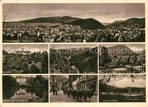 Friedrichroda Panorama Schloss Reinhardsbrunn Kurhaus Gottlob Grund Kat. Friedrichroda