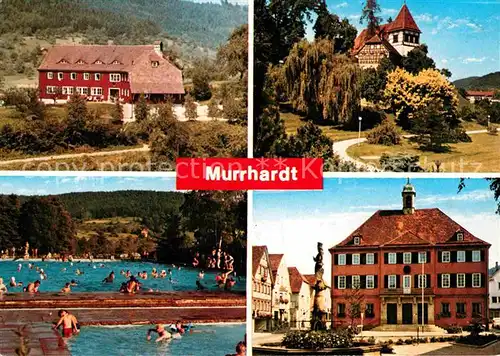 Murrhardt Jugendherberge Walterichskirche Schwimmbad Marktplatz Rathaus Kat. Murrhardt