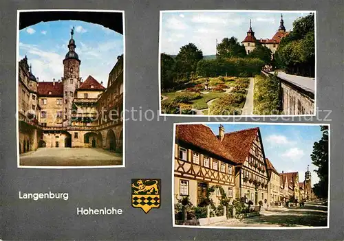 Langenburg Wuerttemberg Hohenlohe Schloss Turnierhof Schlossgarten Hauptstrasse Kat. Langenburg