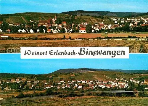 Binswangen Erlenbach Weinort Panorama Kat. Erlenbach