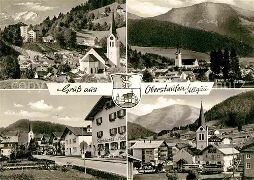 Oberstaufen Kirche Ortsansichten Kat. Oberstaufen