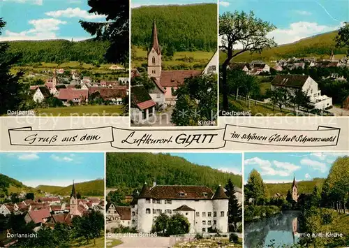Glatt Dorfpartie Kirche Altes Schloss Kat. Sulz am Neckar