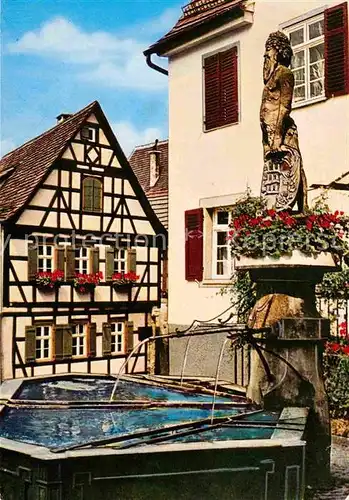Marbach Neckar Wilder Mann Brunnen Schillers Geburtshaus Kat. Marbach am Neckar
