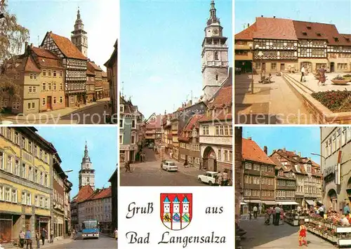 Bad Langensalza Schloss Kornmarkt Marktkirche Marktstrasse Boulevardcafe Kat. Bad Langensalza