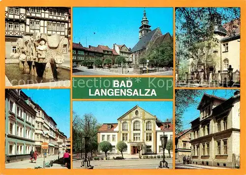 Bad Langensalza Springbrunnen Platz der DSF Wilh Pieck Heim Bonifaciusgasse Kulturhaus Karl Liebknecht Haus Kat. Bad Langensalza