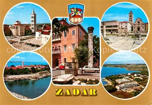 Zadar Zadra Zara Kirche Hafen Gebaeude Platz Fliegeraufnahme Kat. Kroatien