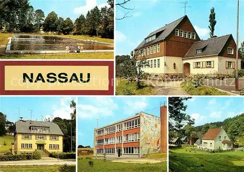 Nassau Brand Erbisdorf Freibad Polytech Oberschule Rat der Gemeinde Kinderkrippe Teilansicht Kat. Brand Erbisdorf